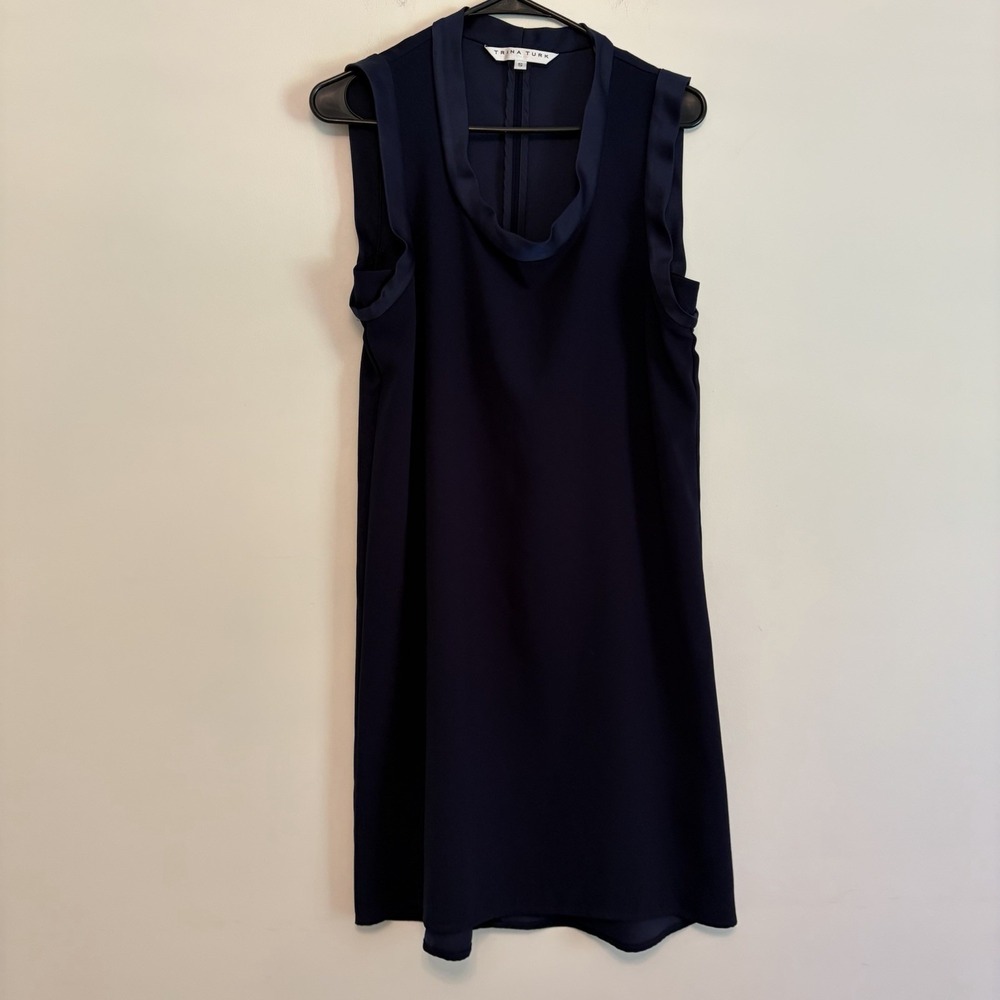 Trina Turk S Navy Blue Scoopneck Sleeveless Dress Career Church Classy Cocktail